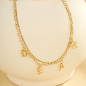 Hypoallergénique en acier inoxydable Alphabet cheville Love <span class=keywords><strong>Mama</strong></span> lettre femmes PVD plaqué or étanche bijoux caractéristiques Zircon principal - Product Image 3