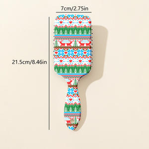 Nouveauté Brosse de coiffage et de nettoyage des cheveux Shunfa, double usage humide et sec, à airbag, motif renne bohème et thème Noël - Product Image 2