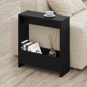 Mesa auxiliar con revistero para sala de estar y oficina Mesa auxiliar con revistero Mesa auxiliar de madera estrecha para sala de estar - Product Image 3