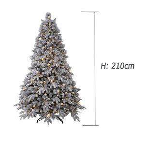 Arbre de Noël blanc floqué en PVC PE artificiel 7FT Nouveau design Décorations de Noël écologiques - Product Image 3