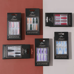 Yelix personalizado XXL <span class=keywords><strong>uñas</strong></span> postizas largas asequible africano Ankara diseños glamoroso fiesta Prensa en <span class=keywords><strong>uñas</strong></span> duradero fácil de aplicar - Product Image 3