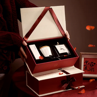 Coffret Cadeau Romantique de Luxe pour la Saint-Valentin et le Nouvel An, Ensemble de Bougies Parfumées en Cire de Soja et Diffuseur à Bâtonnets, Coffret Cadeau