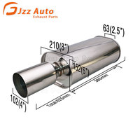 Mise à niveau du tuyau d'échappement de voiture 2.5 "Inlet 4" Outlet Universal 304 Stainless Steel 8.5 "* 6" Ovale Body Exhaust Muffler