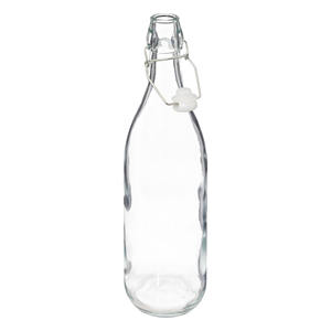 BOTELLA DE VIDRIO TRANSPARENTE DE 1 LT CON TAPÓN MECÁNICO - Product Image 1