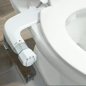 Cold And Hot Water Non-Electric Bidet Toilet Attachment Self-Cleaning Dual Nozzle Retractable Ultra Slim Toilet Bidet