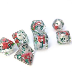 Ensemble de dés personnalisés en résine D20 polyédriques pour jeux de rôle RPG, avec champignon à l'intérieur - Product Image 2