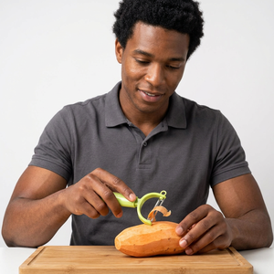 Éplucheur en Y JAYA MATA JM121 pour cuisine, lame pivotante en acier inoxydable japonais, manche ergonomique en ABS, outil pour fruits et légumes - Product Image 1