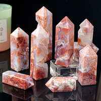 KINDFULL CRYSTAL Nouvelle Tour Énergétique en Agate Géode Rose Polie, Artisanat en Cristal pour la Méditation, Décoration Intérieure et Cadeau