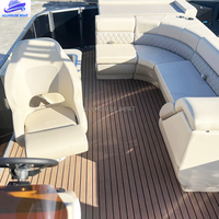 Bateau ponton de luxe en aluminium avec console personnalisée pour la navigation fluviale et les divertissements