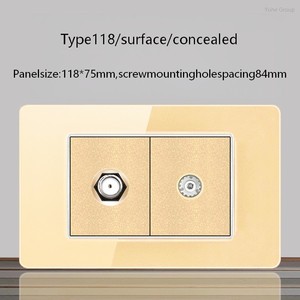 Enchufe de pared CAT5 estándar americano para TV, adaptador de módulo RJ45, puerto para computadora, cable de red + enchufe de pared para TV - Product Image 6