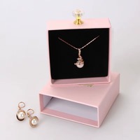 Boîtes cadeaux personnalisées en carton gris pour bijoux, boucles d'oreilles, colliers, avec tiroir