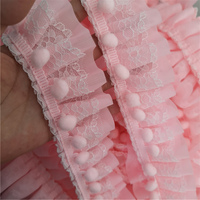 Vente en gros, pompon brodé, plis, pompon, dentelle pour bricolage, accessoires de couture, fournitures, vêtements, garniture en dentelle