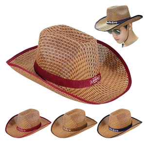 Sombrero <span class=keywords><strong>de</strong></span> Vaquero <span class=keywords><strong>de</strong></span> Paja Ajustable Personalizado al por Mayor, Estilo Occidental, <span class=keywords><strong>de</strong></span> Ala Ancha, para Verano, para Agricultores, <span class=keywords><strong>Pesca</strong></span>, Viajes, Casual - Product Image 1