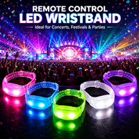 Bracelet en silicone multicolore télécommandé Longstargift, sangle réglable, bracelet LED pour l'engagement de l'audience lors de concerts
