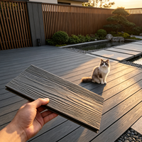 Planches de terrasse en composite WPC couleur teck, aspect bois, imperméables pour jardin, patio, balcon