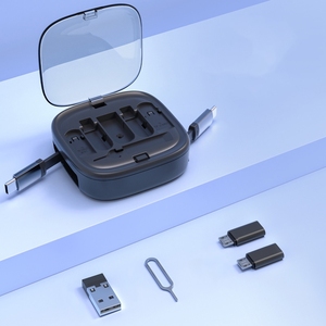 Многофункциональная Выдвижная Кабельная коробка 6 в 1 набор адаптеров для зарядного кабеля идеальный подарок настольная подставка для дорожных кабелей комплект адаптеров - Product Image 5