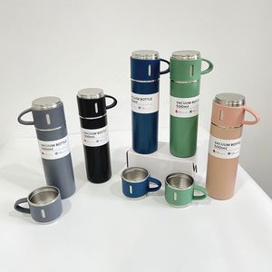 17Oz Stainless Steel Leak Proof Vacuum Insulated Water <b>Bottle</b> Wholesale High Quality <b>Thermos</b> Flask Gift Set With 3 Lids - Product Image 2