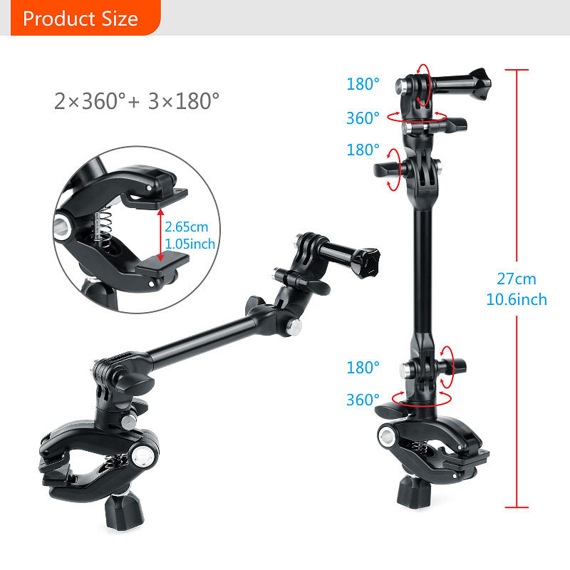 HONGDAK Adjustable the Jam Go Pro Guitar Music Mount Clip for Gopros Camera