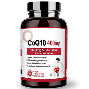 Hezong OEM CoQ10 Natural 400mg Cápsulas Blandas ANTIOXIDANTE MEJORADO <span class=keywords><strong>BioPerine</strong></span> Mejora la Inmunidad Sueño Energía Apoyo para el Corazón y el Cerebro 120 - Product Image 5