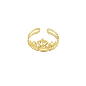 Exquisite Popular Design Double Layered Crown Ring Light Luxury Vintage Style Women's Stainless Steel Rings Fashionable Jewelry - Product Image 6