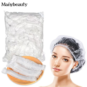 Capuchon de cheveux en plastique transparent épais imperméable bain hôtel voyage essentiel accessoires soins des cheveux profonds 100 pièces bonnets de douche jetables