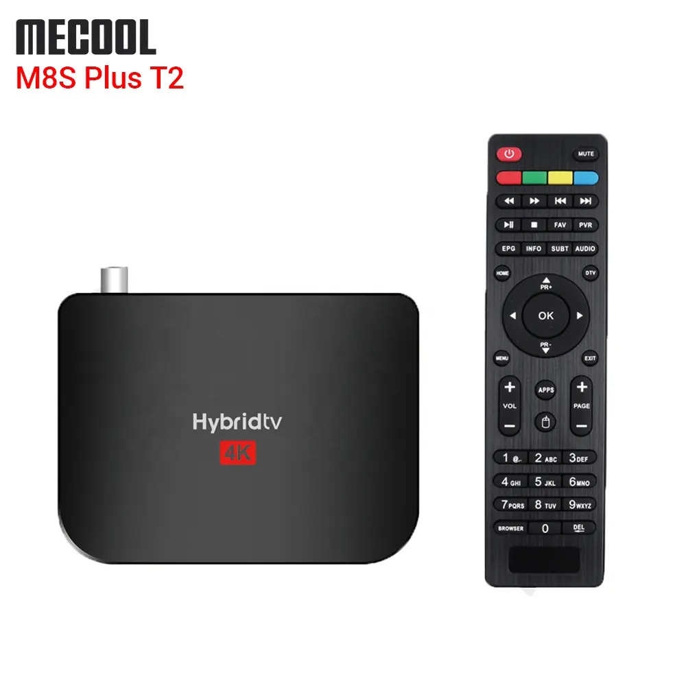 MECOOL M8S Plus T2 TV BOX DVB T/T2 OTA Android 9.0 TV Box Amlogic S905X2 4K H.265 2.4G WiFi Set Top Box