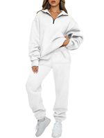 Survêtements de sport et de gym 2 pièces pour femme grande taille, avec logo personnalisé en usine, pour l'hiver, zippés, unis, sexy, avec impression 3D en relief pour tricot