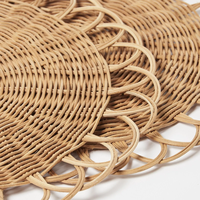 Napperons en rotin en forme de fleur pour mariage, napperons tissés en jonc de mer et jacinthe d'eau, sous-plats décoratifs pour la maison et la cuisine