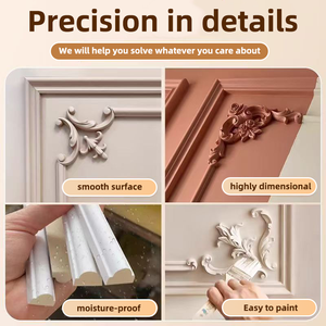 Rosace d'angle en PU de style européen à relief élevé pour la décoration de hall d'hôtel, <span class=keywords><strong>moulure</strong></span> d'angle en PU pour les coins de plafond intérieurs - Product Image 4