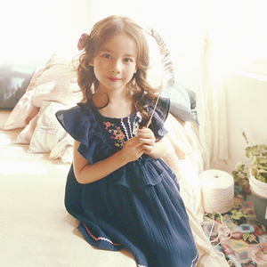 Vêtements de mode pour enfants, robes pour enfants, motifs floraux, robe de fête pour bébé fille 2019, robes décontractées pour filles, robes à épaules dénudées - Product Image 4