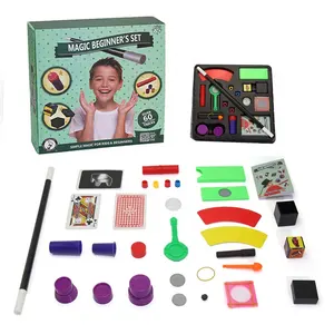 Kit d'accessoire de magie pour enfants, nouveauté, ensemble de tours de magie, 60 tours et instructions