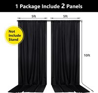 Toile de fond noire, toile de fond photo noire 5x10FT pour photographie, rideau de fond pour portraits, séances photo en studio