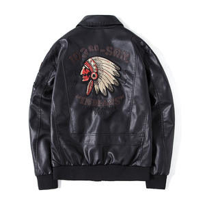 2024 heißer Verkauf Indische Lederjacke Winter Herren Leder Revers Air <span class=keywords><strong>Pilot</strong></span> PU Lederjacke - Product Image 4