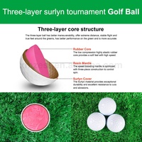 Produsen Grosir Harga Murah Kualitas Tinggi Bola Golf 3 Lapis Surlyn dengan Logo Cetak Kustom dan Label Pribadi OEM