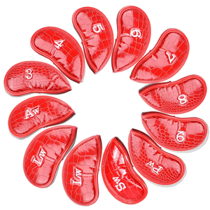 Dericsson 12pcs/set Leather <b>Golf</b> Iron Headcovers <b>Golf</b> Club Protector Covers with Custom Logo Support - Product Image 6