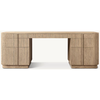 Bureau de luxe en bois massif écologique, poste de travail moderne avec armoire de rangement, espace de travail contemporain pour bureau à domicile et studio