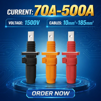 Connecteur de stockage d'énergie à courant élevé 70A-500A 1500V, prise de borne de batterie droite pour système solaire domestique et banque de batteries BESS