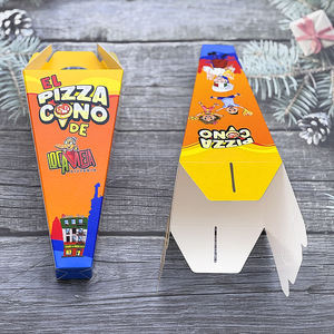 Caja de <span class=keywords><strong>Comida</strong></span> <span class=keywords><strong>para</strong></span> Llevar de Cono de Pizza Personalizada con Diseño de Inserto, Caja de Papel Portátil con Logotipo Impreso, Caja de Embalaje <span class=keywords><strong>para</strong></span> Palomitas y Papas Fritas - Product Image 3