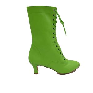 Evkoodance FLG240928G-Botas de <span class=keywords><strong>Baile</strong></span> de Tacón <span class=keywords><strong>Cubano</strong></span> Verde Fluorescente para Mujeres, Zapatos de Fiesta Latina de Jazz <span class=keywords><strong>Salsa</strong></span> A LA Moda para Bailar - Product Image 4