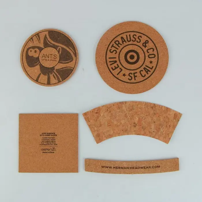 90mm runde umwelt freundliche kunden spezifische Kork-Pad-Matte mit Werbe-Logo-Druck Cork Coaster