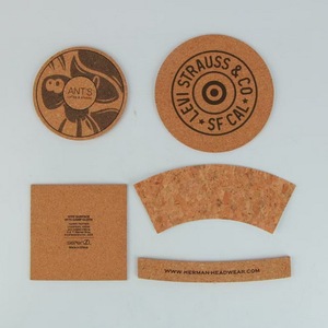 90mm Round Eco-Friendly Customized Cork Pad Mat with Advertising Logo Print Cork Coaster