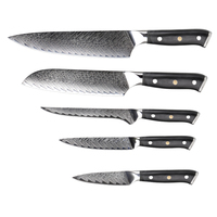 Couteau à désosser de 6 pouces en acier Damas forgé 67 couches, ensemble de couteaux de cuisine luxueux avec manche ergonomique en G10 noir