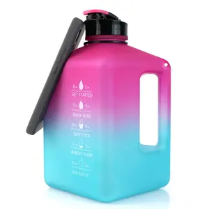High Quality 2.7L Toofeel 100% Leakproof BPA FREE Plastic Drinking Jug Square Personalized Metal Cover Water Bottles for Sport