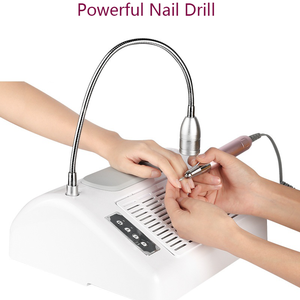 Colector de <span class=keywords><strong>Polvo</strong></span> de Uñas Eléctrico 5 en 1, 96W, Plástico, Multifuncional, con <span class=keywords><strong>Taladro</strong></span> de Uñas y Lámpara LED UV, con Enchufe Estadounidense, para Uso en Salón - Product Image 3
