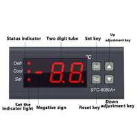 Thermostat numérique STC-8080A+ pour réfrigérateur, dégivrage automatique, sonde NTC, plastique, personnalisable OEM