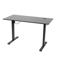 Escritorio Eléctrico Plegable de Madera Maciza con Altura Ajustable, Escritorio Negro para el Hogar, Dormitorio, Oficina, Estudio y Trabajo
