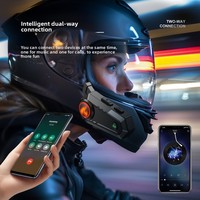 Headset Helm Motor Interkom Ganda 500M - Peredam Kebisingan ENC, Tahan Air IPX5, BT 5.3, Pengisian Daya Tipe-C untuk Berkendara di Luar Ruangan