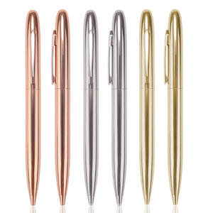 Stylo à bille en or rose avec logo personnalisé, cadeau gratuit, promotion publicitaire, stylo à bille en métal doré pour entreprise - Product Image 1