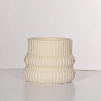 Pot de fleurs créatif en terre cuite, pot de fleurs vertical en céramique couleur crème au design créatif, nouveau pot à bonsaï en céramique
