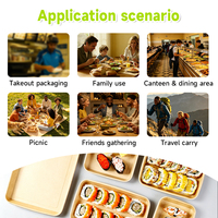 Bandeja para Sushi Desechable de Papel Kraft, Contenedor Rectangular para Alimentos, Resistente al Aceite, Caja Marrón para Sándwiches, Galletas y Bocadillos para Llevar, Impresión Personalizada